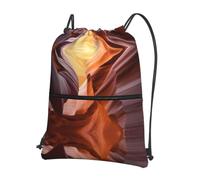 HJFCZH Antelope Canyon Prints Drawstring Zipper Backpack - Water-Resistant & Durable Gym Bag for Travel, Sports & Everyday Essentials