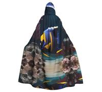 HJFCZH Aquarium Angelfish Picture Halloween Adult Hooded Cloak ensuring easy care and long-lasting use