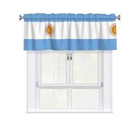 HJFCZH Argentine Flag Prints Kitchen Window Cover - 54x18 Inch Peach Skin Valance for Soft Lighting & Easy Style