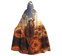 HJFCZH Australian sheep Pattern Halloween Adult Hooded Cape Super Large Hooded Cloak with Bow Tie, No Zipper