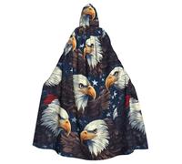 HJFCZH Bald Eagle Flag Veterans Printing Halloween Adult Hooded Cloak is a super large, comfortable, and durable cloak