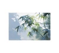 HJFCZH Bamboo Leaves Prints Placemats Set of 6 12x18in - Heavy-Duty Polyester Table Covers Engineered for Lasting Performance