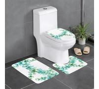 HJFCZH Bathroom Non-Slip Carpet Set of 3 - Plush Throw Rugs | for Comfort & Style Berry Leaf Branches Printing