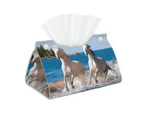 HJFCZH Beach White Horse High-grade Long Tissue Box Cover