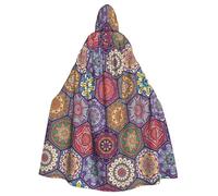 HJFCZH Beautiful Hexagon Prints Hooded Cloak - Extra Large Cape, Durable Costume Throw for Cospla