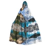 HJFCZH Beautiful Mountains Prints Hooded Cloak - Extra Large Cape, Durable Costume Throw for Cospla