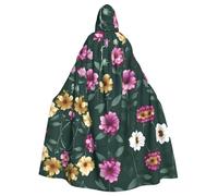 HJFCZH Beautiful purple flowers Printing Halloween Adult Hooded Cloak is a super large, comfortable, and durable cloak