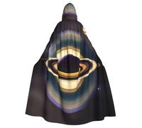 HJFCZH Beautiful Saturn Picture Halloween Adult Hooded Cape Super Large Hooded Cloak