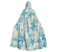 HJFCZH Beautiful starfish Prints Hooded Cloak - Long Polyester Throw for Durable Cosplay & Halloween