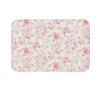 HJFCZH Beautiful vintage pink flower Prints Hem Mat 40x60 - Durable Polyester Bath Cover with Non-Slip Backing for Bathroom, Vanity & Guest Suites