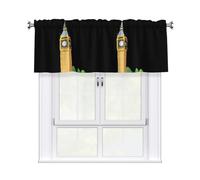 HJFCZH Big Ben Prints Kitchen Window Cover - 54x18 Inch Peach Skin Valance for Soft Lighting & Easy Style
