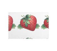 HJFCZH Big Chubby Strawberry Prints Placemats Set of 6 12x18in - A Great Housewarming Gift for a Warm & Stylish Home