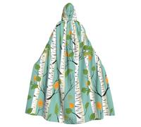 HJFCZH birch trees Picture Halloween Adult Hooded Cloak ensuring easy care and long-lasting use