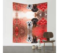 HJFCZH Black and white dog Prints Wall Decor Tapestry 60x51in - Boho Dorm Room Backdrop, Beach Blanket & Stylish Sofa Throw