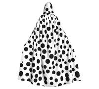 HJFCZH Black And White Polka Dot Printing Halloween Adult Hooded Cloak is a super large, comfortable, and durable cloak