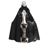 HJFCZH Black White Cow Face Printed Halloween Adult Hooded Cape Super Large Hooded Cloak