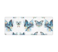 HJFCZH Blue Butterfly On Blossom Flo Mouse Pad 12x31.5in Extended Desk Mat
