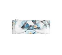 HJFCZH Blue Butterfly On Blossom Flower Prints Baby Bow Headband - Adorable Newborn Accessory for Sweet Photo Shoots & Baby Showers