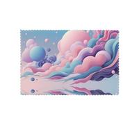 HJFCZH Blue Pink and Purple Pastel Colors Prints Placemats Set of 6 12x18in - Durable Table Layers with Heat-Resistant & Stylish Prints