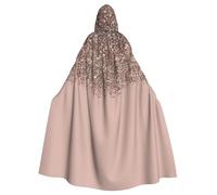 HJFCZH Blush Pink Rose Gold Prints Hooded Cloak - Extra Large Cape, Durable Costume Throw for Cospla
