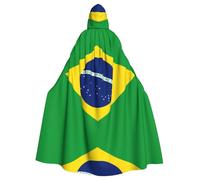 HJFCZH Brazilian flag Prints Hooded Cloak - Extra Large Cape with Drawstring, Cozy Layer