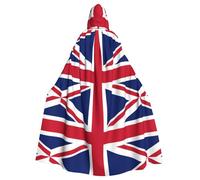 HJFCZH British flag Pattern Adult Halloween hooded jacket cloak long party cloak suitable for men and women
