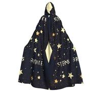 HJFCZH Broken Stars Pattern Halloween Adult Hooded Cape Super Large Hooded Cloak with Bow Tie, No Zipper