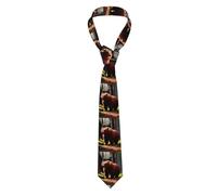 HJFCZH Brown Bear in The Forest Prints Men's Necktie - Durable Polyester Throw for Formal Events & Business, Effortless Care & Refined Style