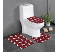 HJFCZH Buffalo Plaid Deer Prints 3 Piece Bathroom Rugs Set 24x16in - Plush Microfiber Throw Rugs for Superior Absorbency & Non-Slip Safety