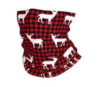 HJFCZH Buffalo Plaid Deer Prints Multi-Function Sport Throw - Seamless, Breathable, Quick-Dry Headwear for Hiking, Biking & Outdoor Adventures