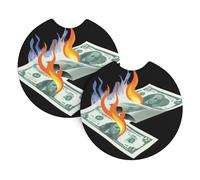 Hjfczh Burning Desire Printed Car Interior Cup Holder Pad 2 Pc Waterproof & Quick Drying, Protects Against Spills & Scratches