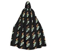 HJFCZH Burning snake and money Picture Halloween Adult Hooded Cape Cloak for wear during Halloween, role-playing