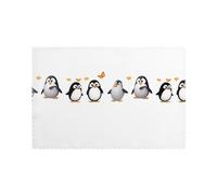 HJFCZH Butterfly and cartoon penguin Printed Placemats for Dining Table Set of 6 for Hotels, Homes, and Banquets as Decorative Table Decorations, Beautiful durable