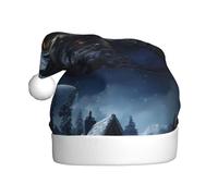 HJFCZH Cabin Night Printing Christmas Hat for Adult Making It a Fun and Durable Gift for Men and Women