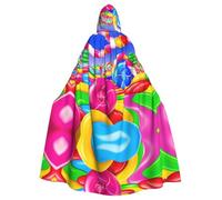 HJFCZH candy land Printed Halloween Adult Hooded Cloak for various party and carnival settings