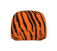 HJFCZH Car Headrest Cover 1 Pack - Soft Breathable & Elastic | Fits Cars Vans Trucks, Easy Install, Dustproof Orange tiger leopard Prints