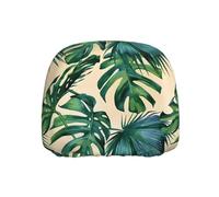 HJFCZH Car Headrest Cover 1 Pcs - for Cars Vans Trucks | Soft Elastic Polyester Protector, Breathable, Stretchable, Easy Install, Interior Accessory Green Banana Leaves Picture