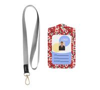 HJFCZH Card Badge Leather Holder with Retractable Clip Lanyard | Canadian flag Picture