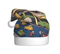 HJFCZH Cartoon Austin Texas Printing Christmas Hat for Adult Making It a Fun and Durable Gift for Men and Women