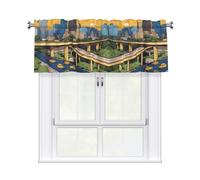 HJFCZH Cartoon Austin Texas Prints Kitchen Window Cover - 54x18 Inch Peach Skin Valance for Soft Lighting & Easy Style