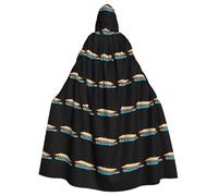 HJFCZH Cartoon wooden stake Pattern Halloween Adult Hooded Cape Super Large Hooded Cloak with Bow Tie, No Zipper