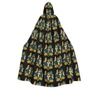 HJFCZH Celebrate St. Patrick's Day Prints Halloween Adult Hooded Cape Large Hooded Cloak with Bow Tie, No Zipper