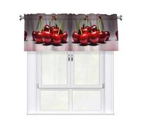 HJFCZH Chilean Cherries Prints Kitchen Window Cover - 54x18 Inch Peach Skin Valance for Soft Lighting & Easy Style