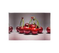 HJFCZH Chilean Cherries Prints Placemats Set of 6 12x18in - Heavy-Duty Polyester Table Covers Engineered for Lasting Performance
