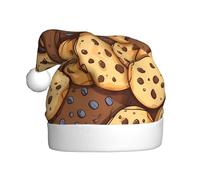HJFCZH Chocolate Chip Cookies Printed Christmas hat for Adult Suitable for Halloween, Christmas and New Year wear