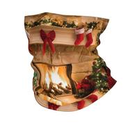 HJFCZH Christmas Fireplace Backdrop Prints Multi-Functional Sport Throw - Seamless, Quick-Dry Headwear for Hiking, Cycling, and Beyond!