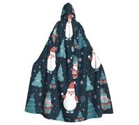 HJFCZH christmas santa claus Prints Halloween Adult Hooded Cloak for various party and carnival settings