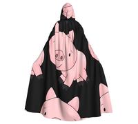 HJFCZH Chubby Little Pig Prints Hooded Cloak - Extra Large Cape with Drawstring, Cozy Layer