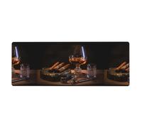 HJFCZH cigar and whiskey Mouse Pad 12x31.5in Extended Desk Throw