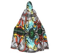 HJFCZH Color Graffiti Octopus Prints Hooded Cloak - Extra Large Cape with Drawstring, Cozy Layer